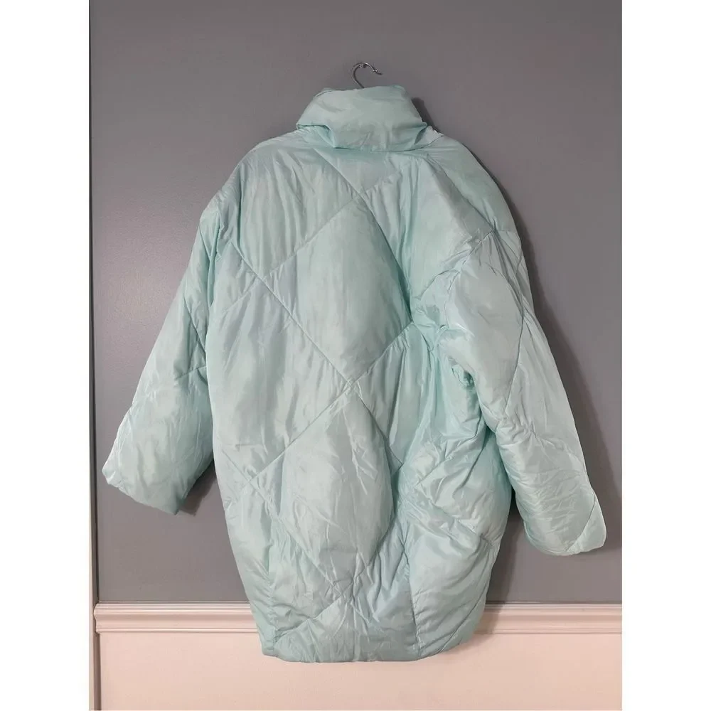 New Free People Women's Ella Oversized Daydream Blue Puffer Coat Size Small